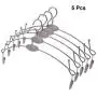Cabilock Clothes Hanger 5pcs/Pack Stainless Steel Coat Hanger with Curving Tips and Clips for Underwear Bra Panties