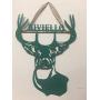 Metal Deer Last Name Door Hanger 18x24 inch ACM Metal Deer Wall Decor Antler Last Name Sign Deer Wall Decor Antler Decor Deer Decor Metal Sign For Garage Man Cave Last Name Sign QUICK SHIPPING