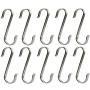 Hulless S Shaped Hanging Hooks 3.5 inch Solid Stainless Steel S Hooks 12PCS Kitchen Hooks for Spoon Pan Pot Hangers Multiple Uses.