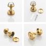 BigBig Home Crystal Decorative Wall Hooks Towel Hook, Gold Finish Brass Coat Hook Hangers Wall Mounted.(Gold, Pack of 5)