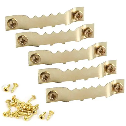 Wolfride 120 Pcs Double Sawtooth Picture Photo Frame Hanging Home Decoration Hangers Double Hole with Screws