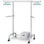 Tatkraft Bull Heavy Duty Adjustable Clothes Rail, Easy to Assemble, Durable Hanger on Wheels, Adjustable Height, Integrated Shoe Rack, Made of Chromed Steel Tatkraft Bull Heavy Duty Adjustable Clothes Rail, Easy to Assemble, Durable Hanger on Wheels, Adjustable Height, Integrated Shoe Rack, Made of Chromed Steel