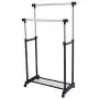 9rit_shop Sufficient Storage Double Adjustable Cloth Hanger Garment Rack