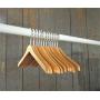 NAHANCO MINI812 Deluxe Flat Wooden Pet, Doll Clothes, Accessory, Jewelry Hanger with Chrome Hook Ball end, 8", Natural (Pack of 12)