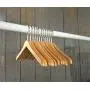 NAHANCO MINI6 Deluxe Flat Wooden Pet, Doll Clothes, Accessory, Jewelry Hanger with Chrome Hook Ball end, 6", Natural (Pack of 100)