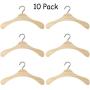 KIPB 10pcs 12CM Wooden Mini Space Saving Non-Slip Clothes Hangers Laundry Hook Drying Rack for Dolls Sweaters Shirts Dresses