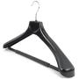 HANGERWORLD 10 Black 17.8inch Plastic Coat Clothes Garment Pant Skirt Bar Hangers 2.36inch Broad Shoulder Support