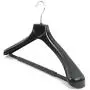 HANGERWORLD 10 Black 17.8inch Plastic Coat Clothes Garment Pant Skirt Bar Hangers 2.36inch Broad Shoulder Support