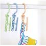 10pcs Random Color Plastic Coat Hangers Windproof Organizer Hook Fixed Holder Buckle 5 Circle Anti-Slip Hanger Storage Racks Clothes Hanger