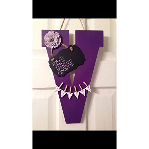 Initial Hospital Door sign announcement child room nursery personalized birth stats, birthing suite hanger