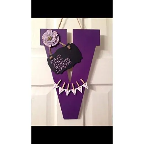 Initial Hospital Door sign announcement child room nursery personalized birth stats, birthing suite hanger
