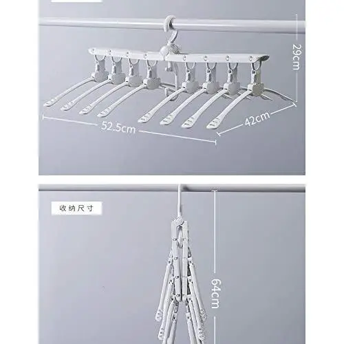 Bamboo Rotatable Thickened Hanger Multifunctional Storage Artifact Folding Multi-Layer Magic Clothes Shelf Hanger Save Space