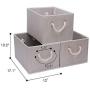 JS HOME Foldable Basket Organizer Bin, Polyester Storage Boxes with Strong Cotton Rope Handle, Grey, Jumbo, 3-Pack