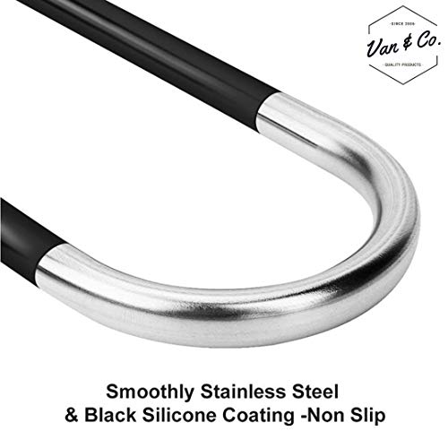 (6 Pack) Pants Hangers Non Slip S-Shaped 5 Layers Hangers, Closet Space Saver for Jeans Scarfs Ties and Other Clothes by Van & Co.