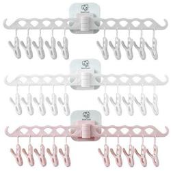 Wall-Mounted 10 Clips 5pcs Random ColorPortable Socks Cloth Hanger Rack Clothespin Drying Rack Sock Holder Wardrobe Storage Cloth Hangers