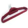 Sanhezhong 10pcs 450.524.5 Plastic Flocking Clothes Hangers with Rail Wine Red(US Warehouse)
