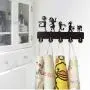 LYX Alien Custom Silihouette Wooden Hanger Unique Gift Clothes Hat Key Hook/Coat Rack/Wall Hook Modern Home Decoration Wall Stickers Kitchen Bathroom Towel Hook,Black Wall Mounted Hook