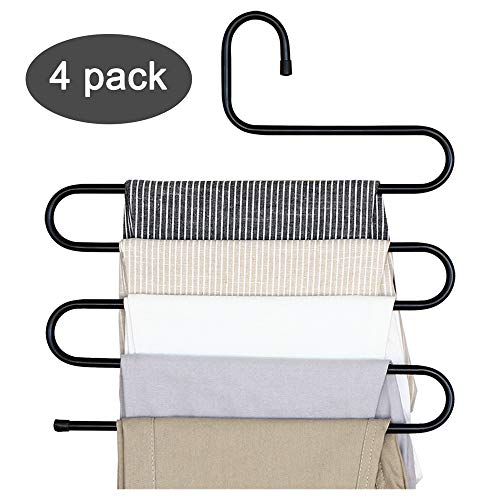 devesanter Pants Hanger Multi-Layer S-Style Jeans Trouser Hanger Closet Stainless Steel Rack Space Saver for Tie Scarf Jeans Clothes(4 Pack ) devesanter Pants Hanger Multi-Layer S-Style Jeans Trouser Hanger Closet Stainless Steel Rack Space Saver for Tie Scarf Jeans Clothes(4 Pack )
