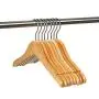 Nature Smile Kids Baby Children Toddler Wooden Shirt Coat Hangers with Notches and Anti-Rust Chrome Hook Pack of 10 (Natural)