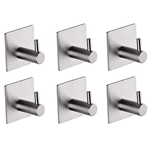 OUKALU 3M Adhesive Wall Hooks Hanger 20 lb(Max) Heavy Duty Wall Hanger Hooks Stainless Steel Waterproof Stick on Hooks for Hanging -6 Pack OUKALU 3M Adhesive Wall Hooks Hanger 20 lb(Max) Heavy Duty Wall Hanger Hooks Stainless Steel Waterproof Stick on Hooks for Hanging -6 Pack