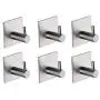 OUKALU 3M Adhesive Wall Hooks Hanger 20 lb(Max) Heavy Duty Wall Hanger Hooks Stainless Steel Waterproof Stick on Hooks for Hanging -6 Pack