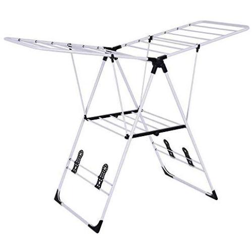 Black Laundry Clothes Storage Drying Rack Portable Folding Dryer Hanger Heavy DutyBLACK Laundry Clothes Storage Drying Rack Portable Folding Dryer Hanger Heavy Duty