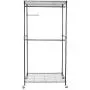 Hommoo Clothes Hanger Garment Rack Adjustable Metal Garment Rack Double Rod Rolling Closet Organizer Shelf with Lockable Wheels,Black