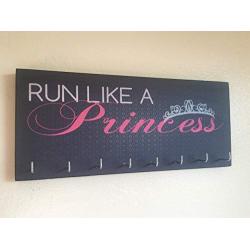 Race Medal Holder/Running Medal Hanger - RUN LIKE A PRINCESS. Wood Wall Mounted Medal Organizer