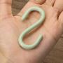 Mini Skater 2.5'' Small Plastic S Shaped Hooks, Multifunctional Portable S Shape Hanging Hooks for Hanging Plants, Kitchen, Bathroom Hook Clothes S-Hooks(10Pcs,Light Green)