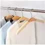 10pcs Random Color Beige Black Anti-Slip Sponge Padded Wooden Hanger for Clothes Coats Shirts 10pcs Random Color Beige Black Anti-Slip Sponge Padded Wooden Hanger for Clothes Coats Shirts