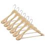 Oak Leaf Coat Hangers, 6-Pack Wood Clothes Hangers with Extra Wide Shoulder for Heavy Coat, Sweater, Trousers, Natural Finish Oak Leaf Coat Hangers, 6-Pack Wood Clothes Hangers with Extra Wide Shoulder for Heavy Coat, Sweater, Trousers, Natural Finish