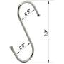 RuiLing Premium S Hooks - S Shaped hook - Heavy Duty Stainless Steel Hanger Hooks - Ideal for hanging pots and pans, plants, utensils, towels etc. Size Medium Set of 20