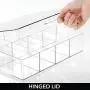 mDesign Tea Storage Organizer Boxes - 8 Divided Sections, Easy-View Hinged Lid - Use in Kitchen, Pantry, and Cabinets; Holder for Tea Bags, Packets, Small Items and Accessories, BPA free - Clear mDesign Tea Storage Organizer Boxes - 8 Divided Sections, Easy-View Hinged Lid - Use in Kitchen, Pantry, and Cabinets; Holder for Tea Bags, Packets, Small Items and Accessories, BPA free - Clear
