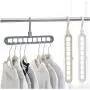 10Pcs 9 Holes Support Clothes Hanger Home Clothing Drying Rack Storage Holder for Clothes Layer Storage Racks Wardrobe Random Color