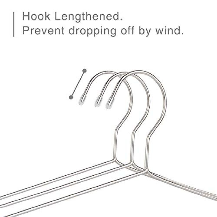 Fayleeko Wire Hangers 17.7 inch Coat Hangers Strong Heavy Duty Stainless Steel Metal Hangers Ultra Thin Space Saving Clothes Han