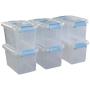 Doryh 5 L Plastic Storage Bin with Lid, Clear Transparent Boxes with Handles Set of 6