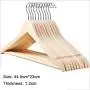 QHQH Pack of 10 Wooden Coat Clothes Hangers, Suit Hangers with Shoulder Notches Unpainted Solid Wooden Hangers Non-Slip Space Saving for Suits Coats Jackets Pants Dresses (44.5cm23cm)