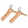 5pcs Child Kids Baby Wooden Coat Clothes Pants Hanger Wood Hook Drying Rack 32 cm
