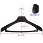 SAN RONG Plastic Extra Wide Suit Hangers, Pack of 15, Width: 17.7",Notched Shoulders & Swivel Hooks, Black