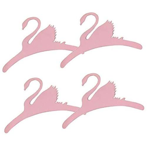 D DOLITY 4PCS/Pack Elegant Swan Design Clothes Hangers Baby Kids Wooden Coat Clothes Clothing Garment Hooks