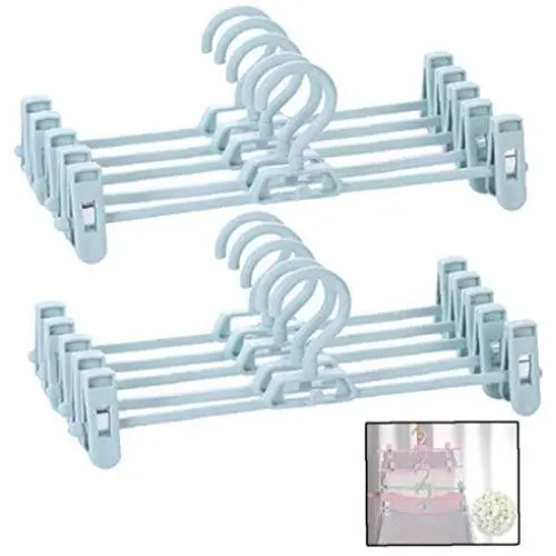 10 Pcs Plastic Cloth Hangers with Non-Slip Big Clips Closet Organizing Tool Saving More Space for Slack Trouser Jeans Towels 10 Pcs Plastic Cloth Hangers with Non-Slip Big Clips Closet Organizing Tool Saving More Space for Slack Trouser Jeans Towels