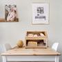 Double Layer Bread Boxes for Kitchen Large Bamboo Capacity Food Storage