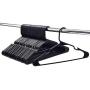 JS HANGER Plastic Suit Hangers 16.5 inch Width with Non Slip Grooves 50 Pack Black Clothes Hangers