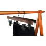 TOPIA HANGER Wooden Pants Skirt Slacks Bottoms Hangers 10 Pack with Metal Anti-Wrinkle Clips, Premium Retro Finish with 360°Black Hooks- CT03A