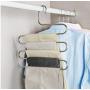 5PC Multi-Use Pants Trousers Hanging Clothes Hanger Decoration 5-Layers Room Space Saver