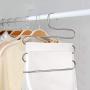 MENOLY 8 Pack Pants Hangers S-Shape Trousers Hangers Stainless Steel Clothes Hangers Space Saving Closet Organizer for Pants Jeans Tie Scarf Silver