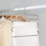 MENOLY 8 Pack Pants Hangers S-Shape Trousers Hangers Stainless Steel Clothes Hangers Space Saving Closet Organizer for Pants Jeans Tie Scarf Silver