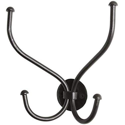 RTZEN Decorative Wall Mount Hanger | Double Wrought Iron Hook for Hat, Coat, Clothes, Towel, Robe | Black Metal Jacket Hanging Hooks Rack | Handmade Décor RTZEN Decorative Wall Mount Hanger | Double Wrought Iron Hook for Hat, Coat, Clothes, Towel, Robe | Black Metal Jacket Hanging Hooks Rack | Handmade Décor