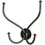 RTZEN Decorative Wall Mount Hanger | Double Wrought Iron Hook for Hat, Coat, Clothes, Towel, Robe | Black Metal Jacket Hanging Hooks Rack | Handmade Décor