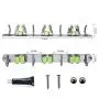 JOYHILL Mop and Broom Holder Wall Mount, Stainless Steel Broom Organizer, Self Adhesive Garden Tool Hangers (3 Position 4 Hooks)